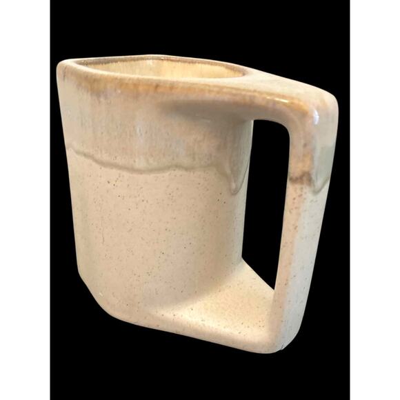 Rodolfo Padilla Signed Studio Pottery Mugs – Set of 2 Modernist Square Handle - Picture 3 of 6